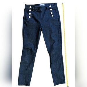 Loft Sailor Button Skinny Jeans Dark Wash 4 27